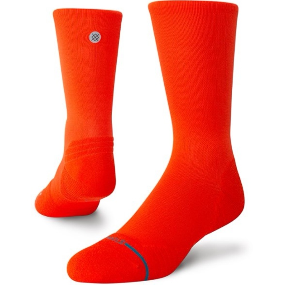 STANCE MENS CASUAL COMBED COTTON CREW SOCKS TOMATO ORANGE RED SIZE MEDIUM NWT
